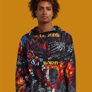 Flaming Skulls Windbreaker-  Size XL